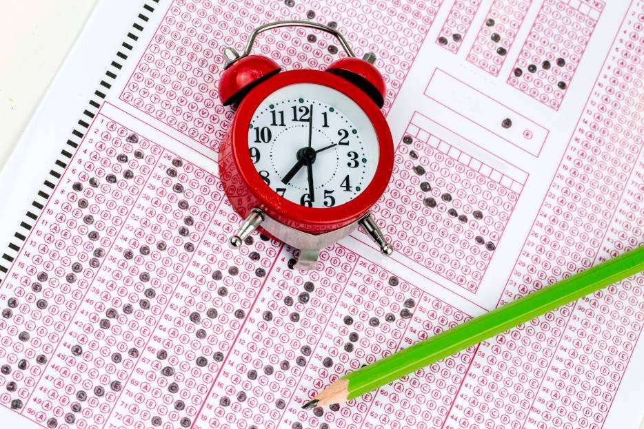 hoja de respuestas de examen